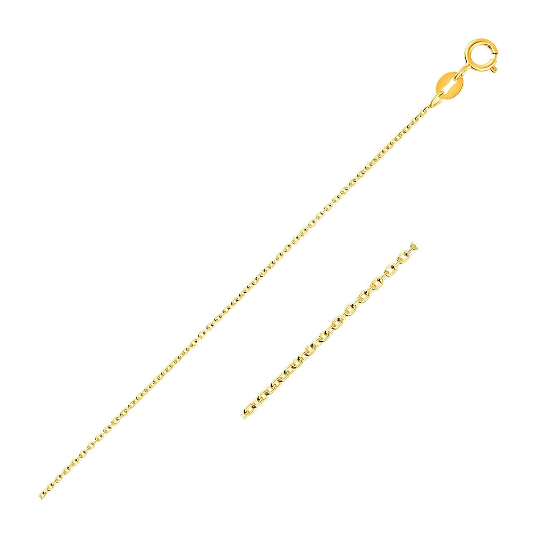 14k Yellow Gold Oval Cable Link Chain (0.97 mm) 