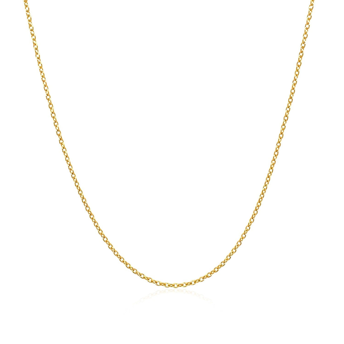 14k Yellow Gold Oval Cable Link Chain (0.97 mm) - DestGlow