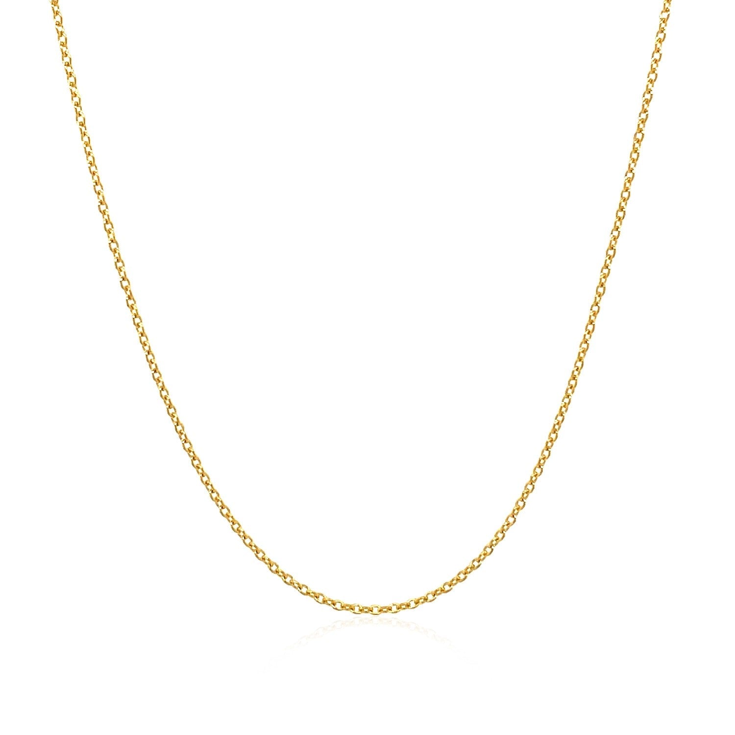 14k Yellow Gold Oval Cable Link Chain (0.97 mm) - DestGlow