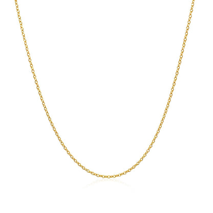 14k Yellow Gold Oval Cable Link Chain (0.97 mm) - DestGlow
