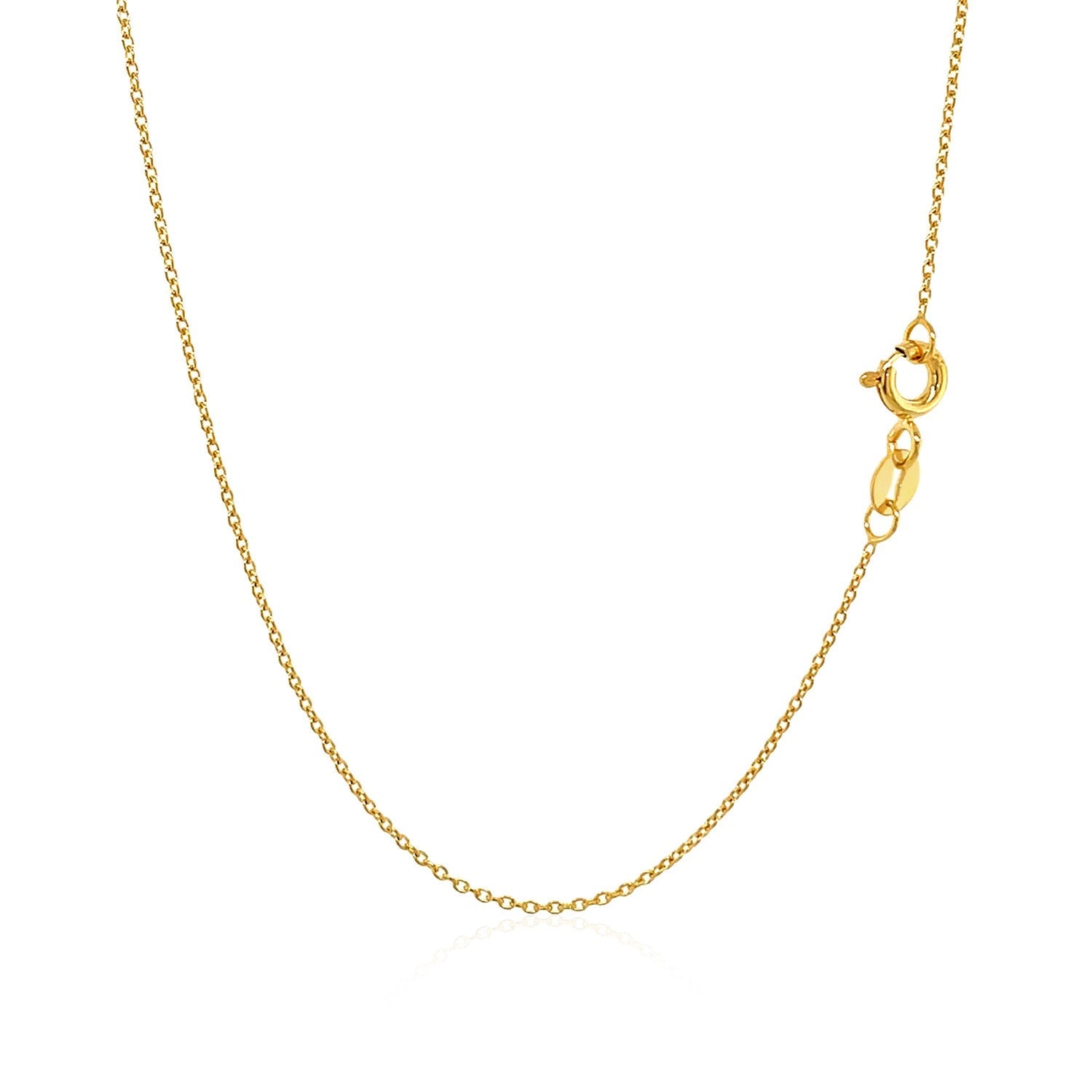 14k Yellow Gold Oval Cable Link Chain (0.97 mm) - DestGlow
