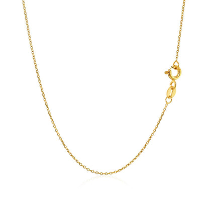14k Yellow Gold Oval Cable Link Chain (0.97 mm) - DestGlow