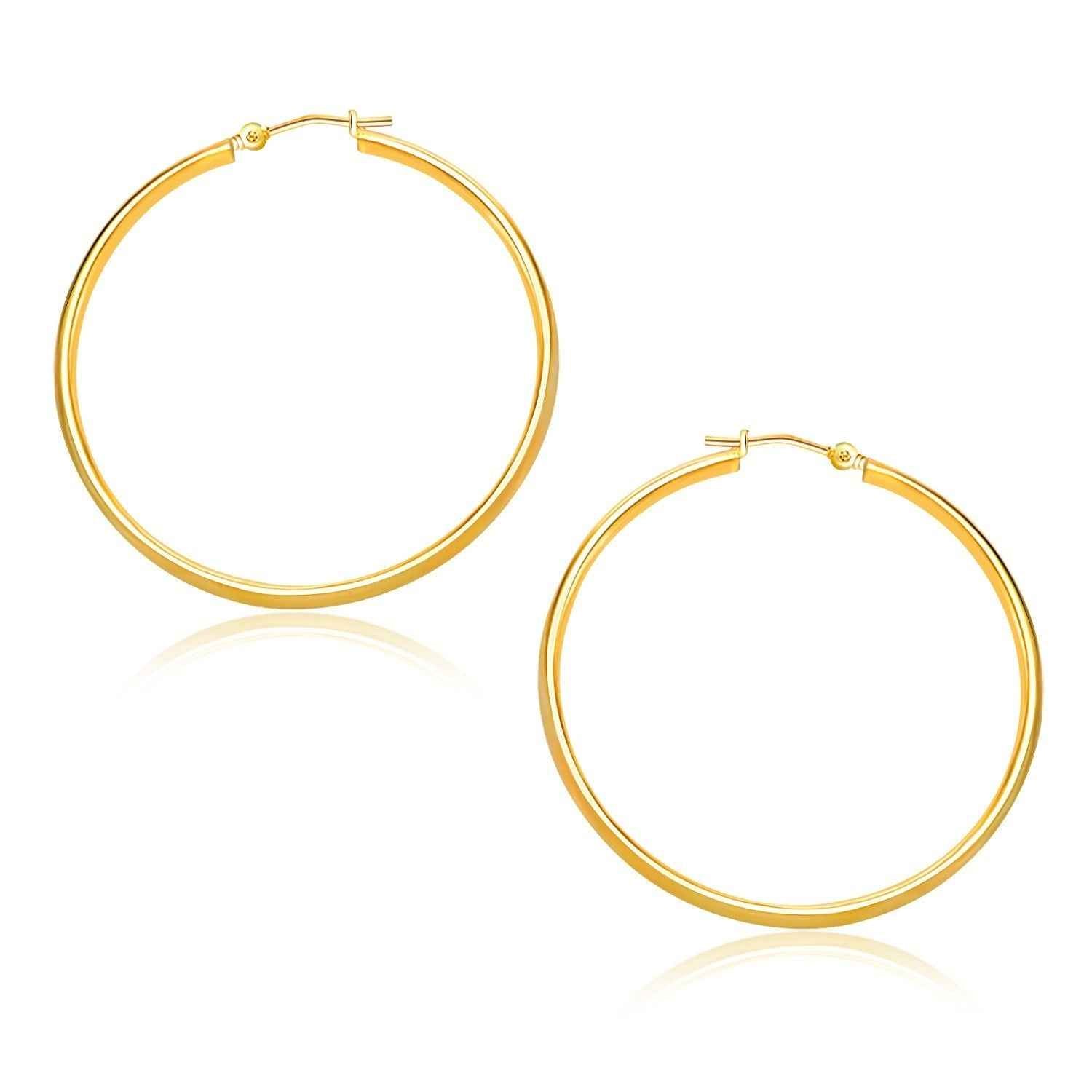 10k Yellow Gold Polished Hoop Earrings (1.5x30mm)