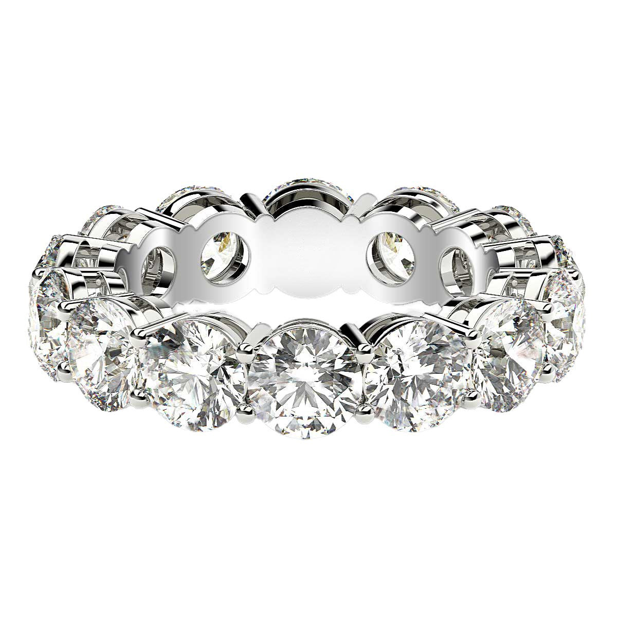 Round Cut Lab Grown Diamond Eternity Ring in 14k White Gold (6 cttw FG/VS2) by Bids.com