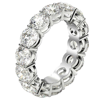Round Cut Lab Grown Diamond Eternity Ring in 14k White Gold (6 cttw FG/VS2) by Bids.com