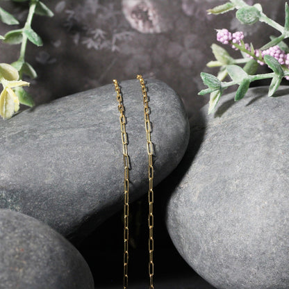 18K Yellow Gold Fine Paperclip Chain (1.50 mm) by Bids.com