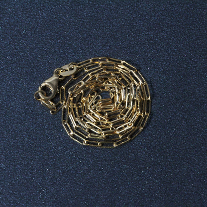 18K Yellow Gold Fine Paperclip Chain (1.50 mm) by Bids.com