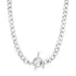 Sterling Silver Polished Wide Link Toggle Necklace 