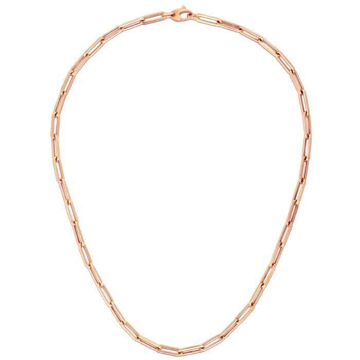 14K Rose Gold Bold Paperclip Chain (4.20 mm)