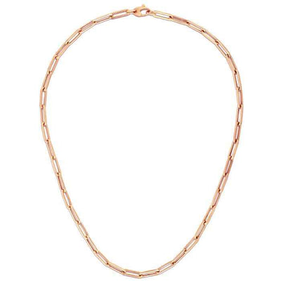 14K Rose Gold Bold Paperclip Chain (4.20 mm)