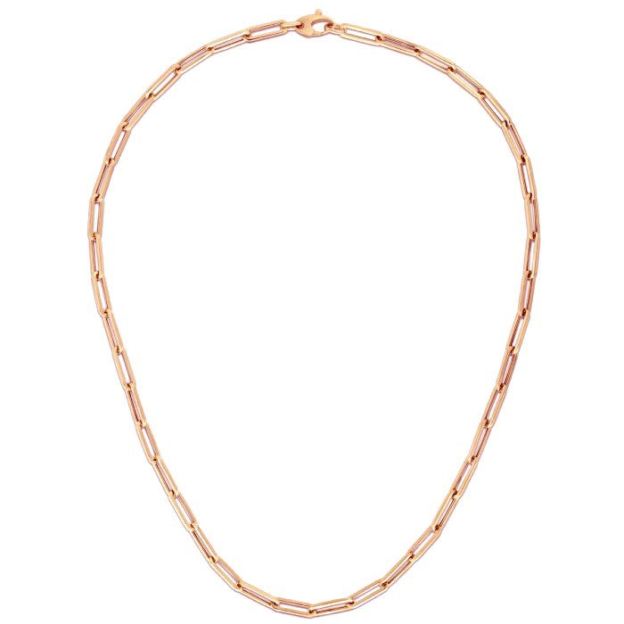 14K Rose Gold Bold Paperclip Chain (4.2 mm) by Bids.com