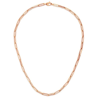 14K Rose Gold Bold Paperclip Chain (4.2 mm) by Bids.com