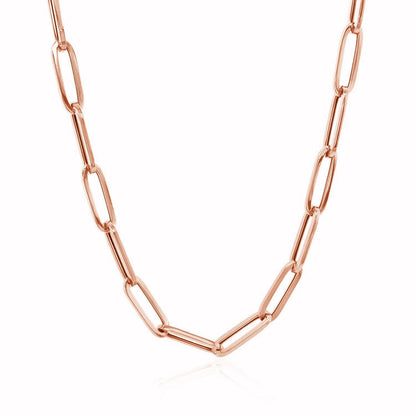 14K Rose Gold Bold Paperclip Chain (4.2 mm) 