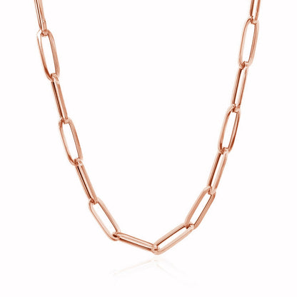 14K Rose Gold Bold Paperclip Chain (4.2 mm) by Bids.com