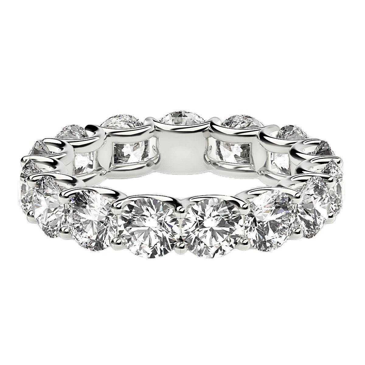 Round Cut Lab Grown Diamond Eternity Ring in 14k White Gold (5 cttw FG/VS2) by Bids.com