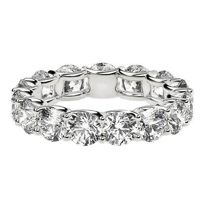 Round Cut Lab Grown Diamond Eternity Ring in 14k White Gold (5 cttw FG/VS2) by Bids.com