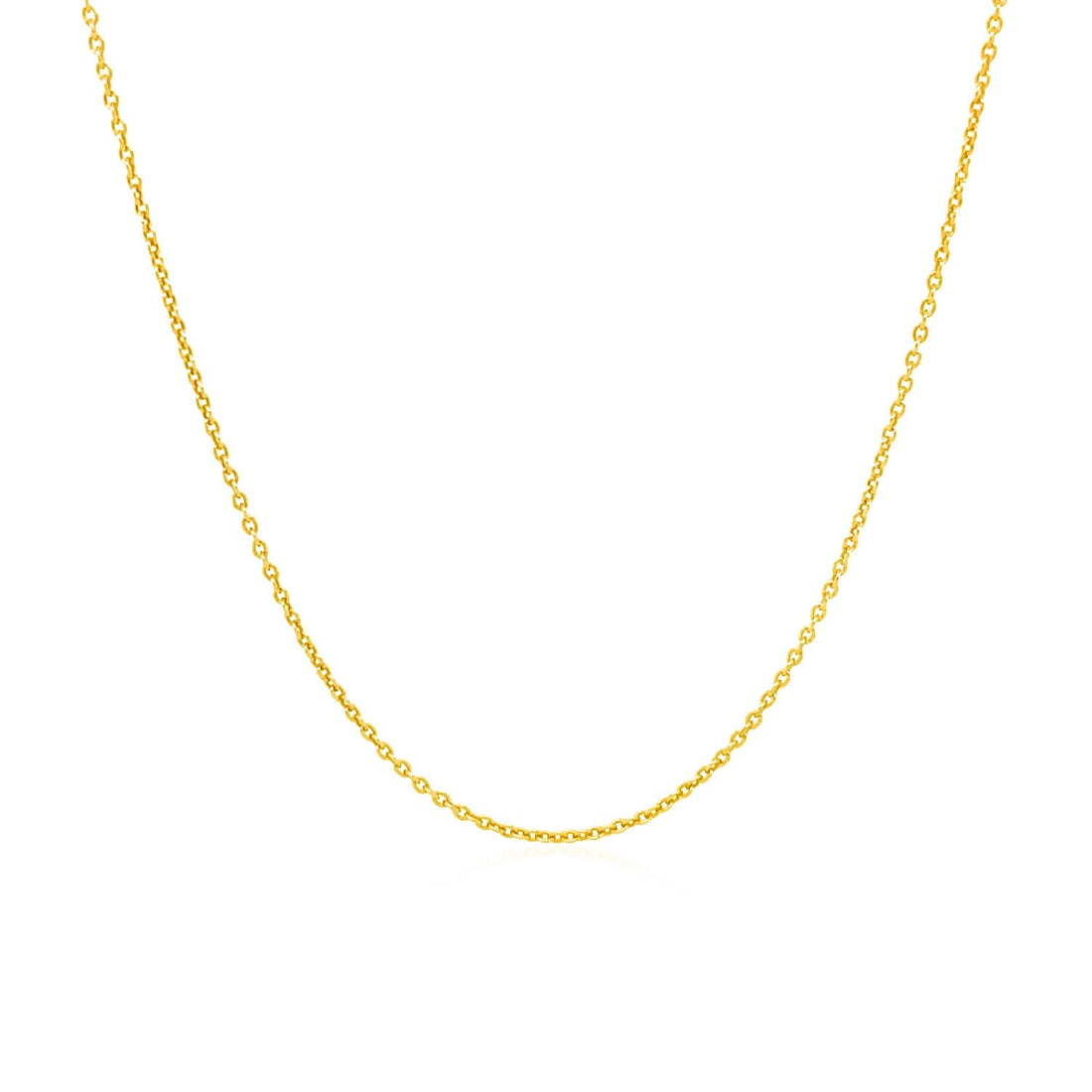 14k Yellow Gold Round Cable Link Chain (1.10 mm) - DestGlow