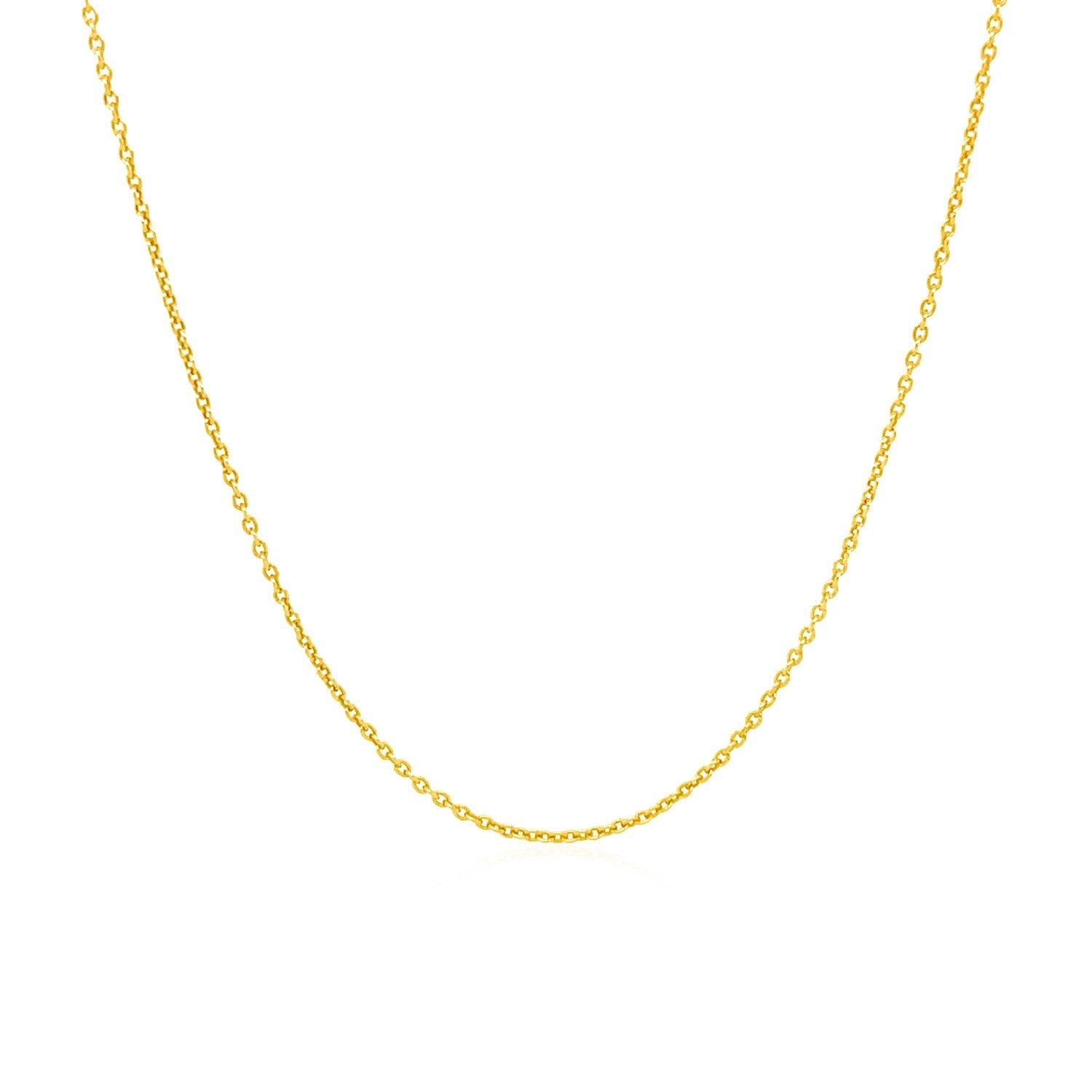 14k Yellow Gold Round Cable Link Chain (1.10 mm) - DestGlow
