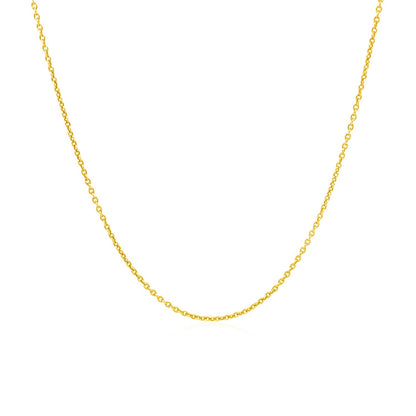 14k Yellow Gold Round Cable Link Chain 1.1mm 
