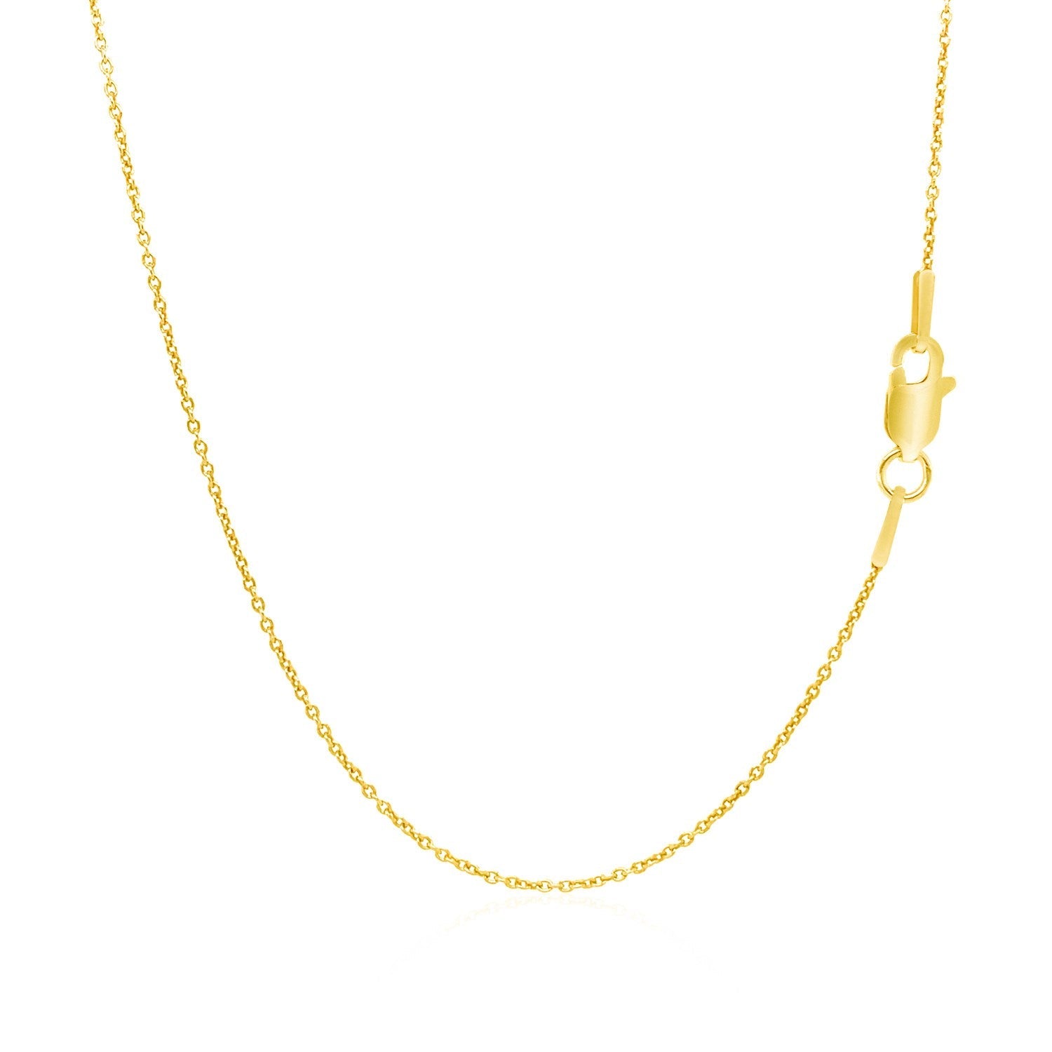 14k Yellow Gold Round Cable Link Chain (1.10 mm) - DestGlow