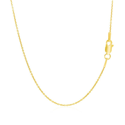 14k Yellow Gold Round Cable Link Chain (1.10 mm) - DestGlow