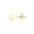 14k Yellow Gold Post Earrings with Peace Signs(6.9mm) by Avera Group
