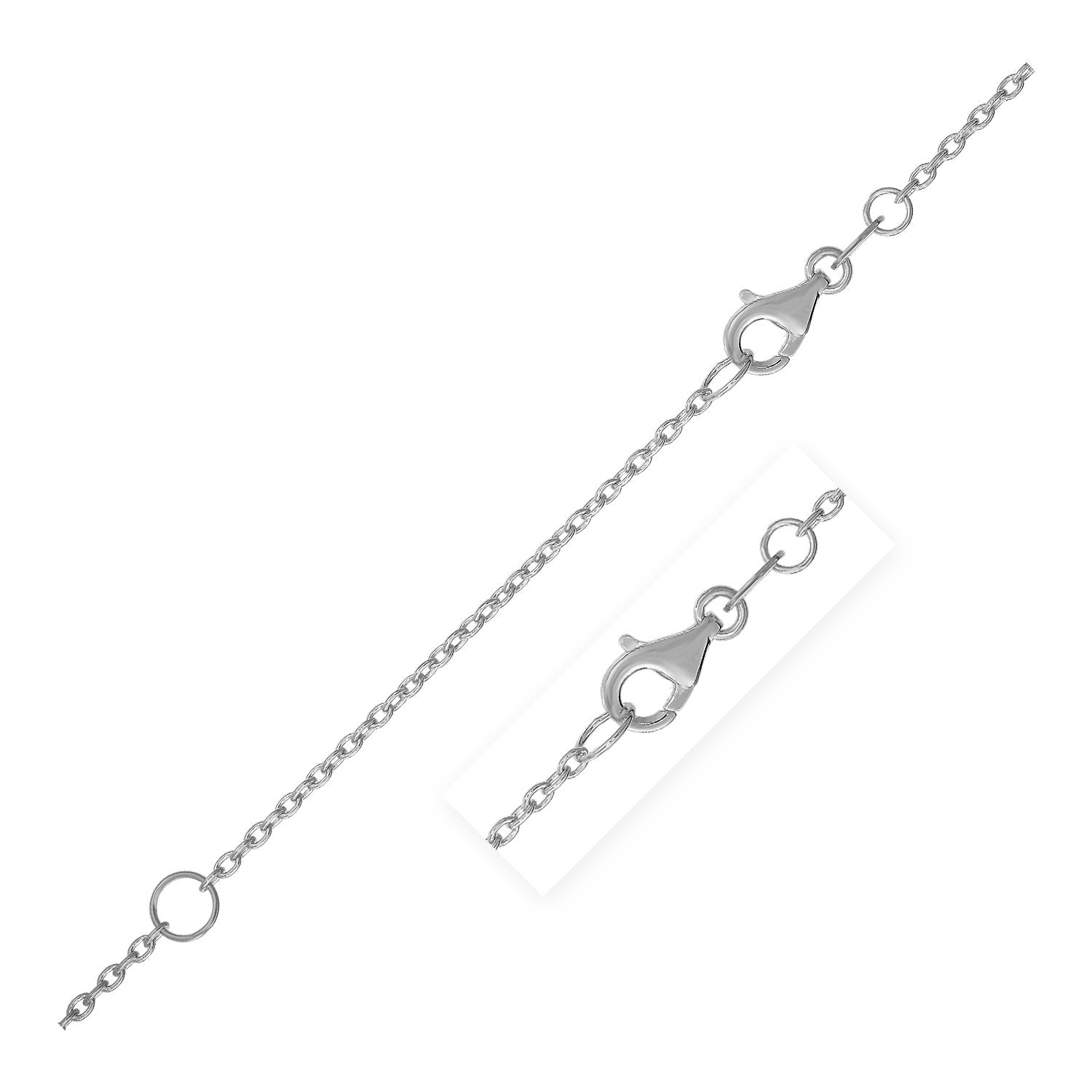Extendable Cable Chain in 14k White Gold (1.50 mm) by Avera Group