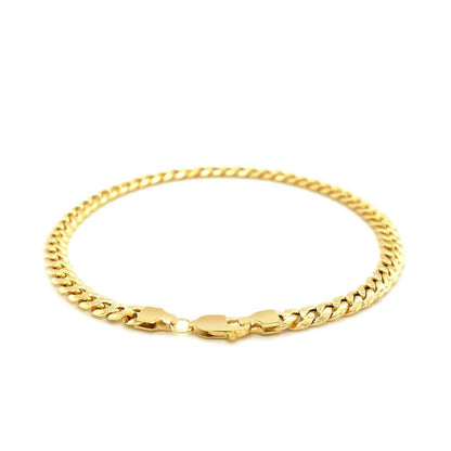 4.5mm 14k Yellow Gold Miami Cuban Semi Solid Bracelet