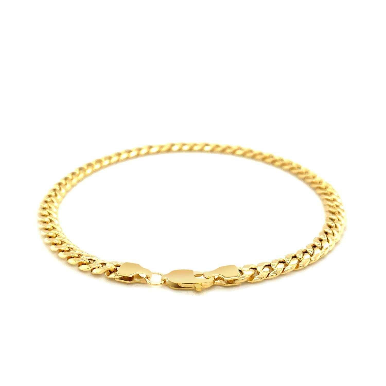 14k Yellow Gold Miami Cuban Semi Solid Bracelet (4.50 mm)