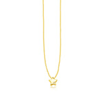 14k Yellow Gold Polished Star Necklace with Diamond - necklaces