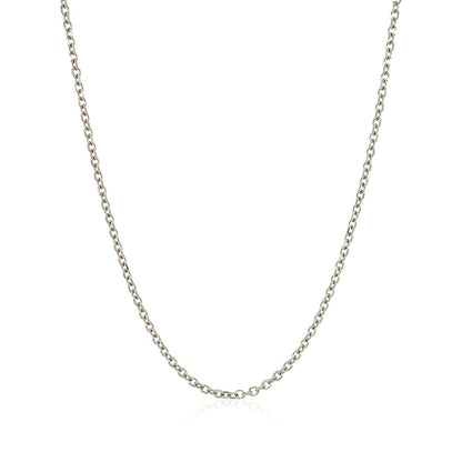 18k White Gold Diamond Cut Cable Link Chain (1.40 mm)