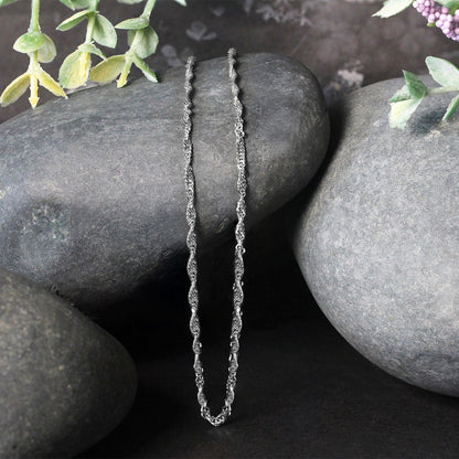 14k White Gold Singapore Chain 1.7mm by Bids.com