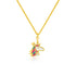 14k Yellow Gold Childrens Necklace with Enameled Unicorn Pendant by Avera Group