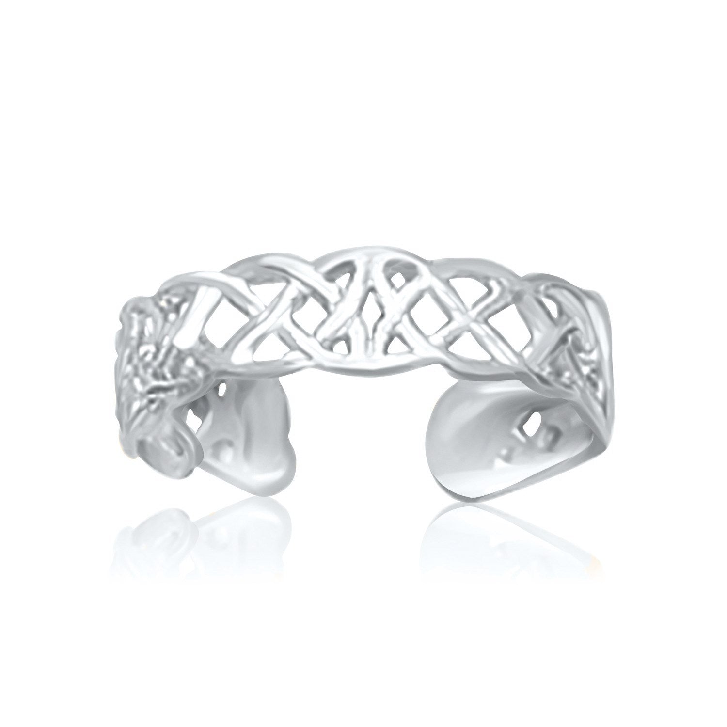 14k White Gold Toe Ring in a Celtic Knot Style - rings