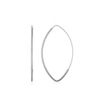 14k White Gold Polished Long Marquise Motif Earrings - accessories