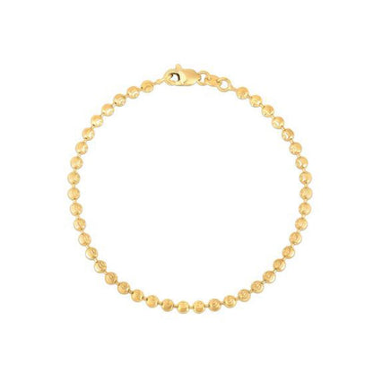 Moon Cut Bead Chain Bracelet in 14k Yellow Gold (3.00 mm) by Bids.com