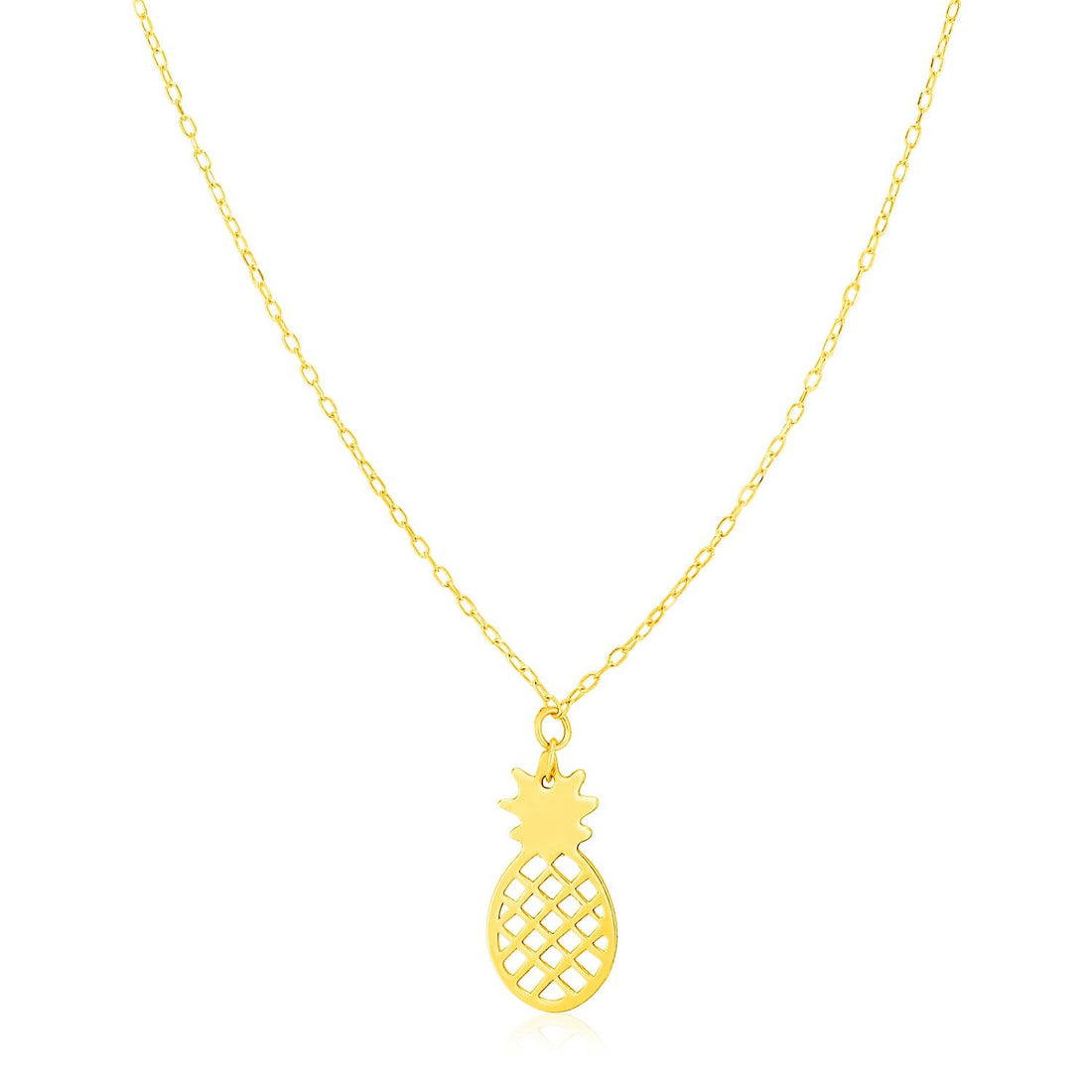14K Yellow Gold Pineapple Necklace by Avera Group