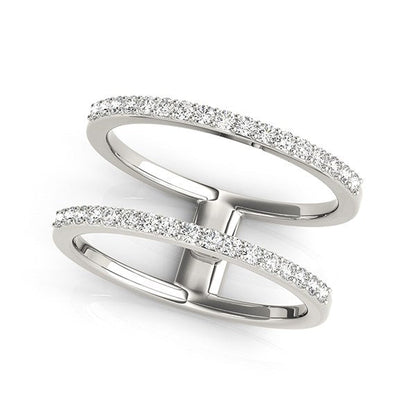 14k White Gold Dual Band Design Ring with Diamonds (1/3 cttw) by Bids.com