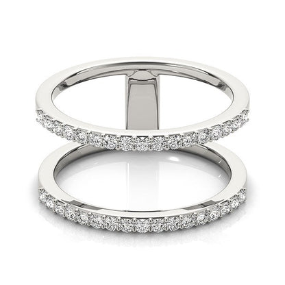 14k White Gold Dual Band Design Ring with Diamonds (1/3 cttw) by Bids.com