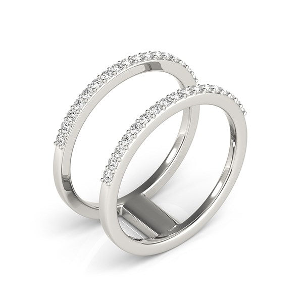 14k White Gold Dual Band Design Ring with Diamonds (1/3 cttw) by Bids.com