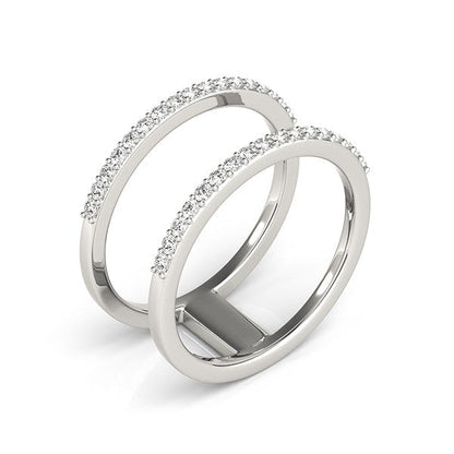 14k White Gold Dual Band Design Ring with Diamonds (1/3 cttw) by Bids.com