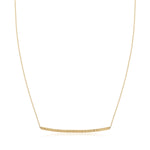 14k Yellow Gold Thin Textured Bar Necklace - DestGlow