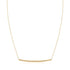14k Yellow Gold Thin Textured Bar Necklace - DestGlow