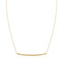 14k Yellow Gold Thin Textured Bar Necklace 