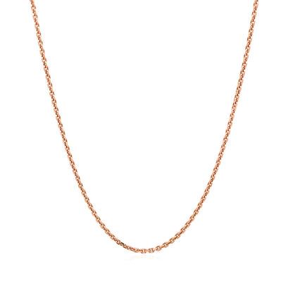14k Rose Gold Diamond Cut Cable Link Chain (1.30 mm) - DestGlow
