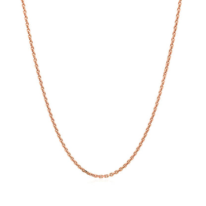 14k Rose Gold Diamond Cut Cable Link Chain 1.3mm 