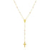 14k Tri Color Gold Lariat Rosary Necklace 