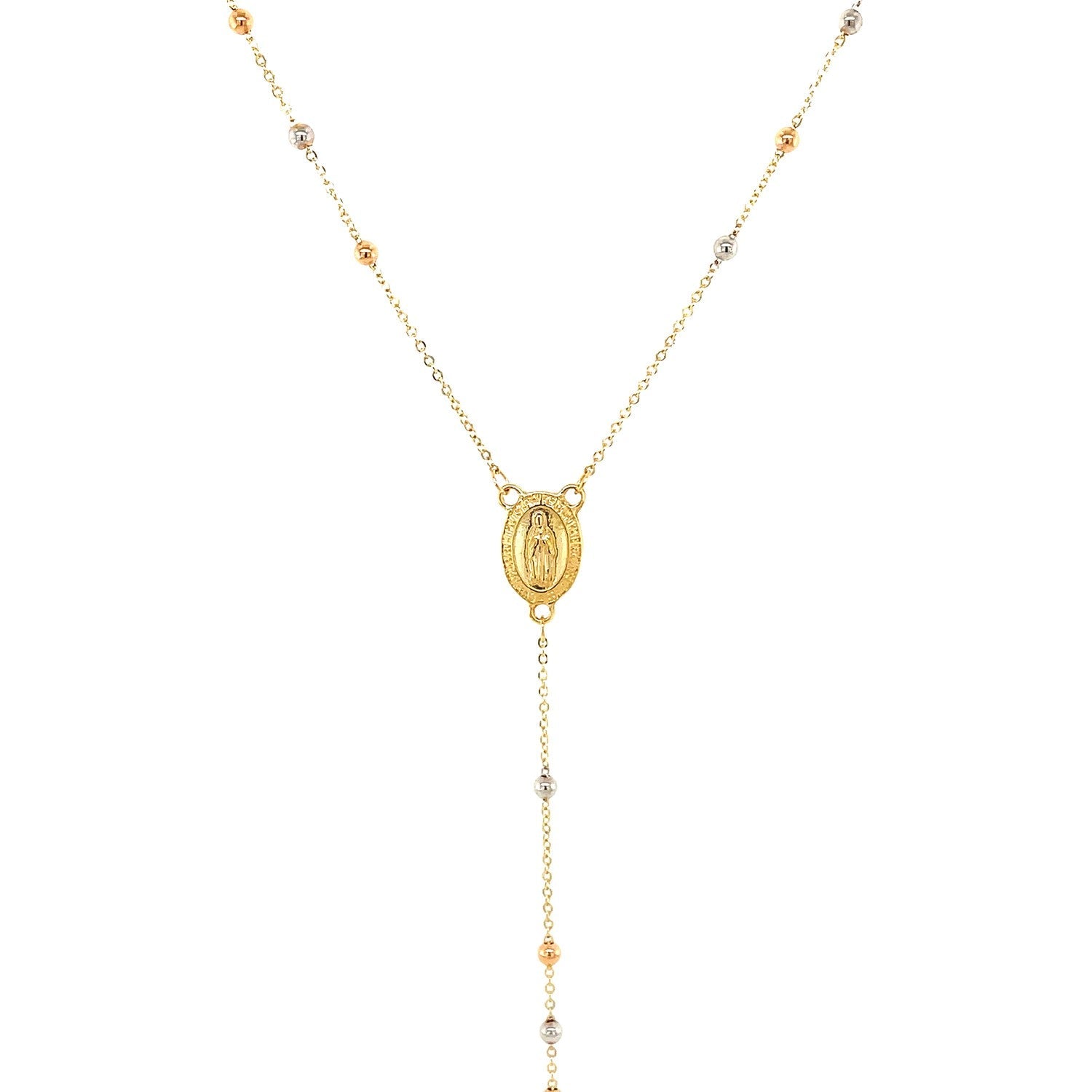 14k Tri Color Gold Lariat Rosary Necklace by Bids.com