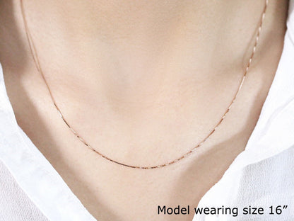 18k Rose Gold Classic Box Chain (0.60 mm) by Bids.com