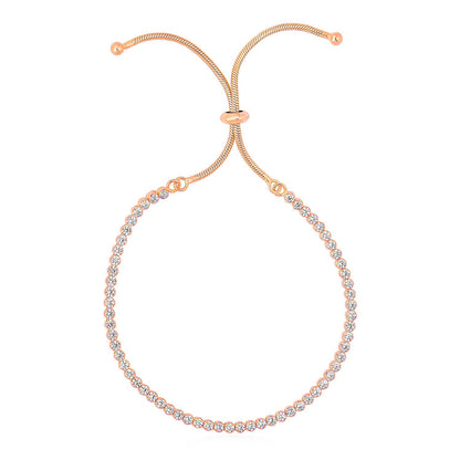 Adjustable Tennis Style Bracelet with Cubic Zirconia in Sterling Silver by Bids.com